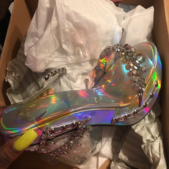 Dolls Kill Shoes - COPY - Stellar strut rhinestone platform heels